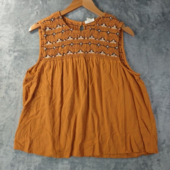 a.n.a | Tops | Ana Women Burnt Orange Embroidered Xl Rust Boho Chic ...